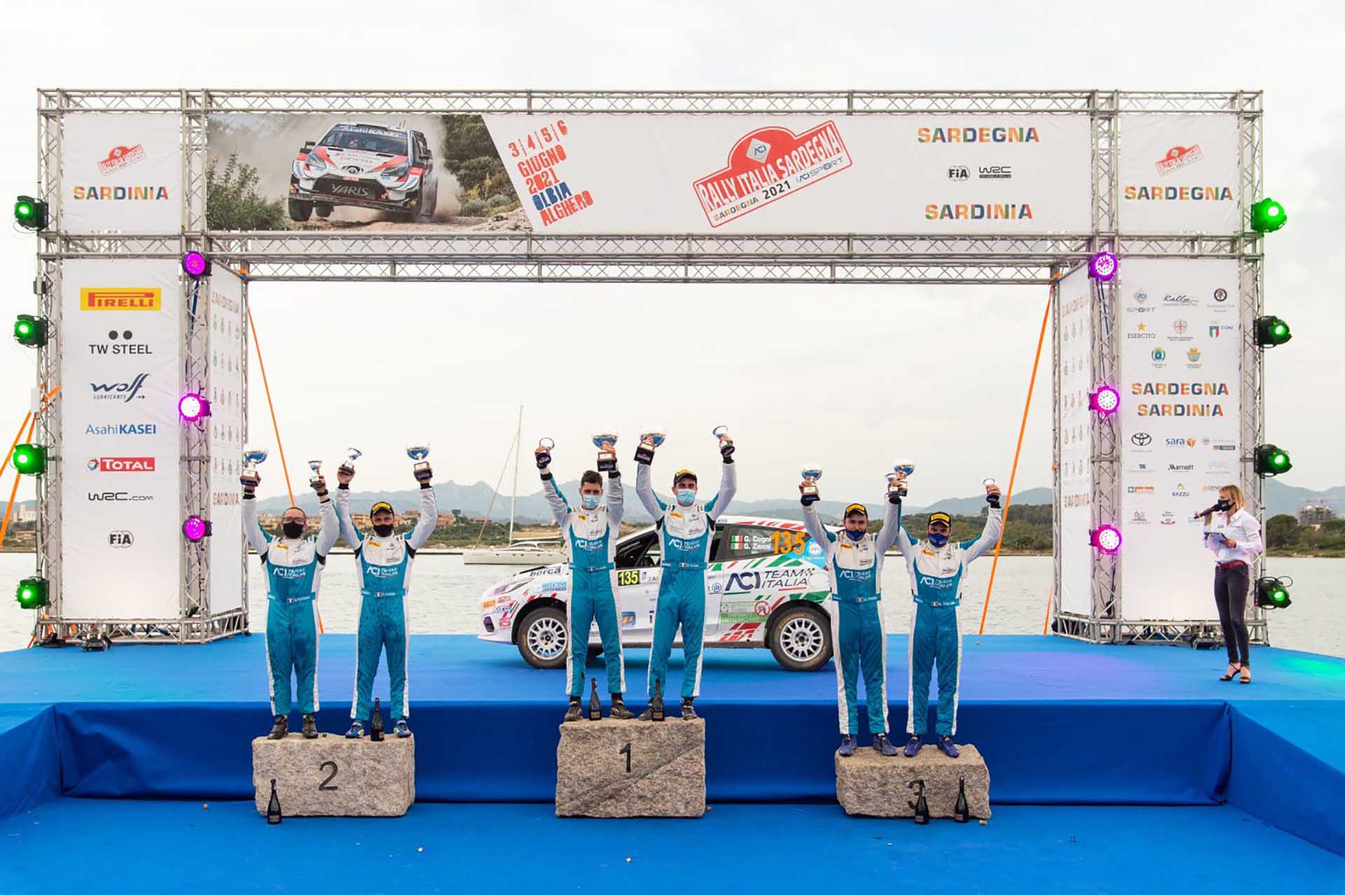 In Sardinia victory for Cogni-Zanni (Ford Fiesta Rally 4), among the 11 crews of ACI Team Italia